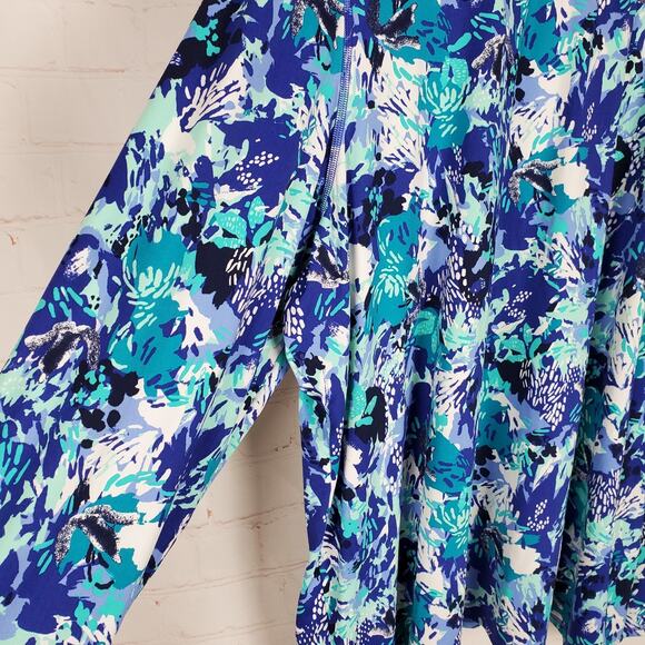 LL Bean SunSmart UPF 50+ Sun Shirt Womens Plus 3X Blue Long Sleeve Swim Beach - Picture 4 of 10